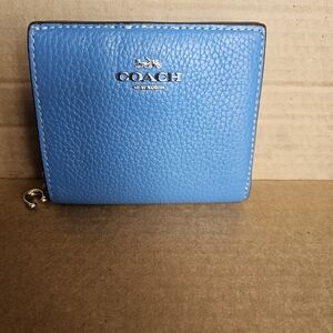 Coach Blue Leather Snap Wallet